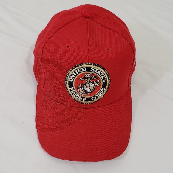 United States Marine Corp Baseball Cap / Hat from City Hunters, Red, Adjustable - Picture 1 of 9